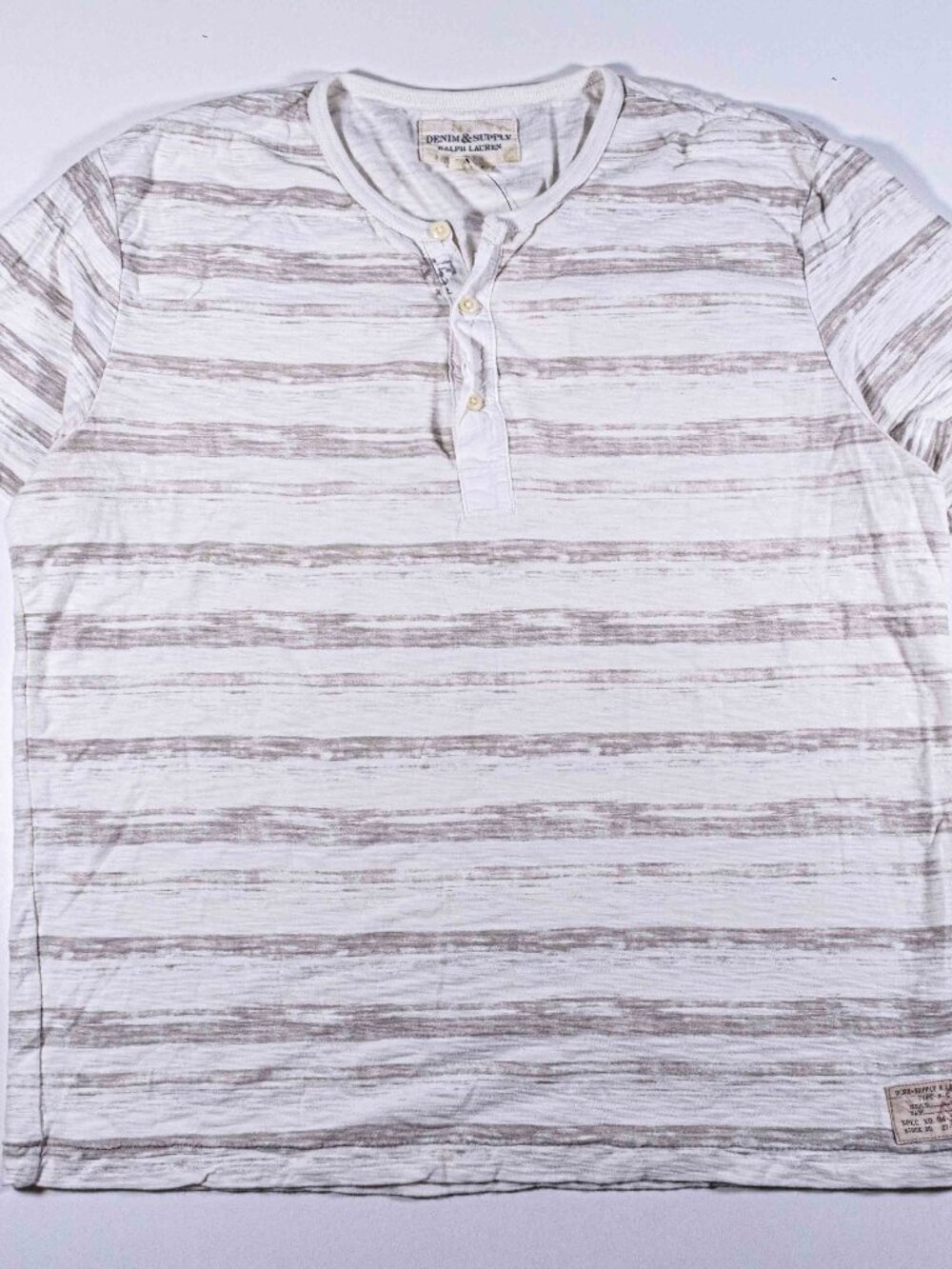 Denim & Supply Ralph Lauren Striped Slub Henley Shirt Mens Large Y2K